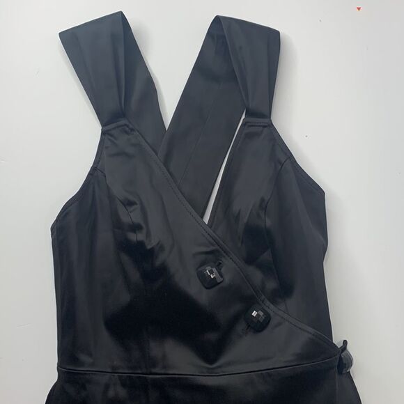 Guess by Marciano black sateen sleeveless wrap mini dress NWT - Picture 10 of 12